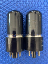 Load image into Gallery viewer, Matched Pair Tung-Sol 6V6 6V6GT Vacuum Tubes Valves Black And Silver Glass NOS-Testing

