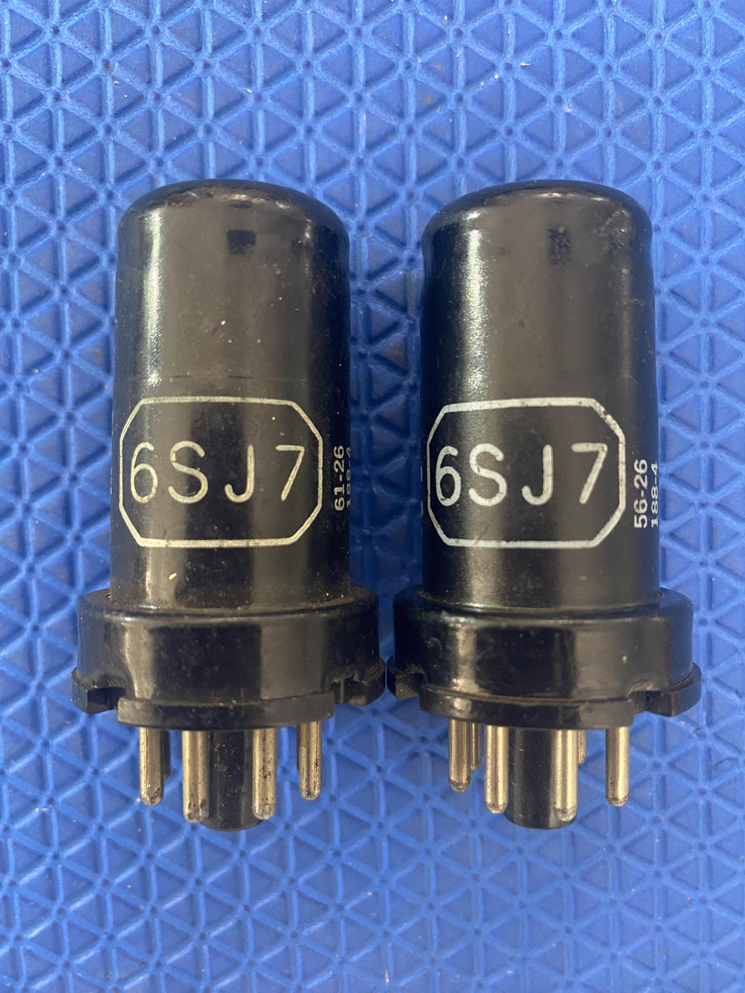 Matched Pair General Electric GE 6SJ7 6J8P Vacuum Tubes Valves NOS-Testing