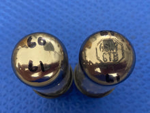 Load image into Gallery viewer, Matched Pair Tung-Sol 6SN7 6SN7GTB Vacuum Tubes Valves Silver Top Tall Bottle Winged Plate
