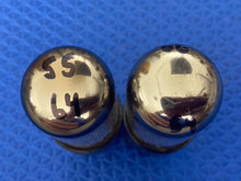 Load image into Gallery viewer, Matched Pair Tung-Sol 6SN7 6SN7GTB Vacuum Tubes Valves Silver Top Tall Bottle Winged Plate
