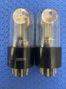 Matched Pair Tung-Sol 6SN7 6SN7GT Mouse Ear Vacuum Tubes Valves Copper Support Rods Black Plates