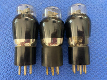Load image into Gallery viewer, 3 Ken-Rad 2A5 Vacuum Tubes Shoulder ST Shape Black And Silver Bottle Engraved Base Lot Of Three
