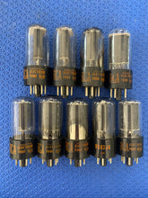 Load image into Gallery viewer, 9 RCA 50L6 50L6GT Vacuum Tubes Black Plate Clear Bottle Lot Of Nine
