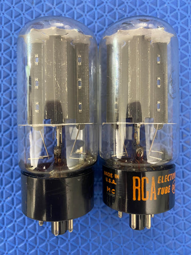 Matched Pair RCA Black Plate 6L6 6L6GC Vacuum Tubes Valves NOS-Testing