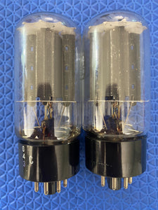 Matched Pair RCA Black Plate 6L6 6L6GC Vacuum Tubes Valves NOS-Testing