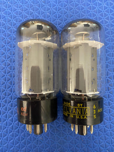 Matched Pair Sylvania Uncle Doug 6L6 6L6GC Vacuum Tubes Valves NOS-Testing