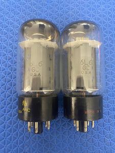 Matched Pair Sylvania 6L6 6L6GC Vacuum Tubes Valves Copper Support Rods NOS-Testing