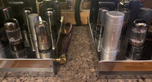 Load image into Gallery viewer, Matched Pair Tung-Sol 6SN7 6SN7GTB Vacuum Tubes Valves Silver Top Tall Bottle Winged Plate
