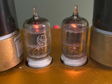 Load image into Gallery viewer, Matched Pair General Electric 5654 JG-5654 6AK5 6J1 6J2 Milspec Industrial Vacuum Tubes NOS NIB
