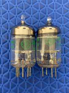 Matched Pair General Electric 5654 JAN-5654W 6AK5 6J1 6J2 Milspec Industrial Vacuum Tubes Valves NOS NIB