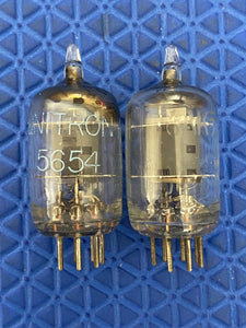 Matched Pair Unitron 6AK5 5654 6J1 6J2 Vacuum Tubes Valves NOS NIB