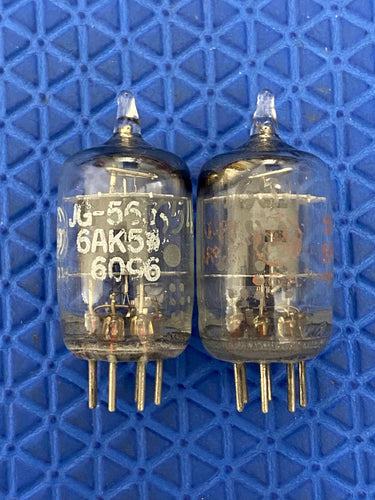 Matched Pair General Electric 5654 JG-5654 6AK5 6J1 6J2 Milspec Industrial Vacuum Tubes Valves NOS NIB