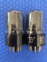 Load image into Gallery viewer, Matched Pair RCA 6SN7 6SN7GTB Vacuum Tubes Valves Black Plate
