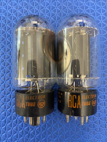 Matched Pair RCA Black Plate 6L6 6L6GC Vacuum Tubes Valves NOS-Testing