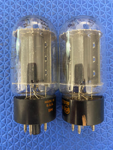 Matched Pair RCA Black Plate 6L6 6L6GC Vacuum Tubes Valves NOS-Testing