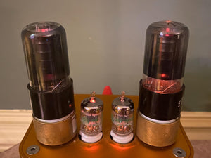 Matched Pair General Electric GE 6V6 6V6GT Vacuum Tubes Valves Black Glass