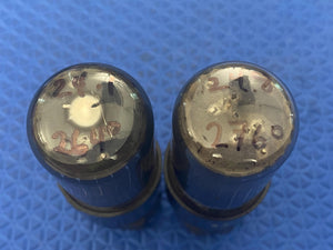 Matched Pair General Electric GE 6V6 6V6GT Vacuum Tubes Valves Black Glass