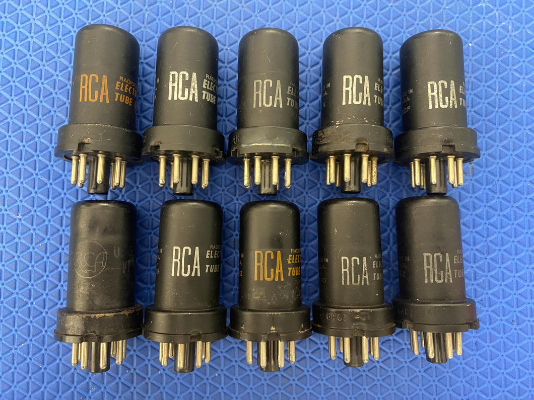 10 RCA 6AC7 Vacuum Tubes Valves Lot Of Ten