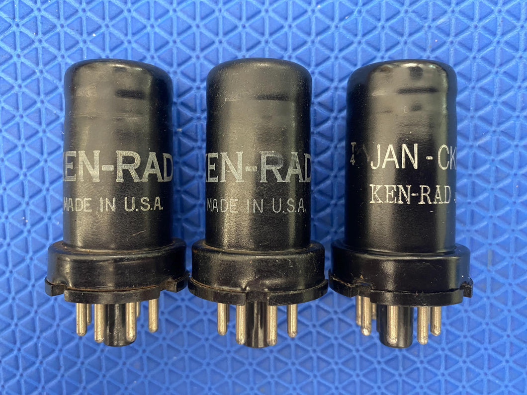 3 Ken-Rad 6AC7 Vacuum Tubes Valves Lot Of Three
