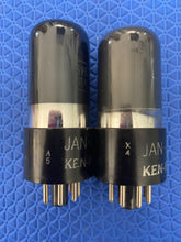 Load image into Gallery viewer, Matched Pair Ken-Rad JAN-CKR-6V6-GT VT107A 6V6 6V6GT Vacuum Tubes Valves Milspec Black Glass
