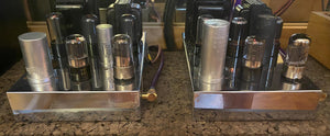 Matched Pair Sylvania 6SN7 6SN7GT Vacuum Tubes Valves Black Ladder Plates