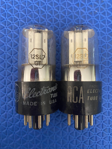 Matched Pair General Electric GE 12SL7 12SL7GT Vacuum Tubes Valves NOS NIB