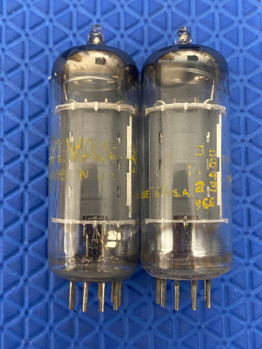 Matched Pair Sylvania 6CG7 6FQ7 Vacuum Tubes Valves