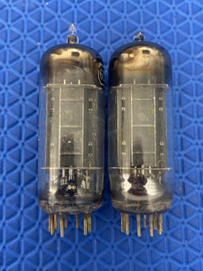 Matched Pair RCA Black Plate 6CG7 6FQ7 Vacuum Tubes Valves With Shields