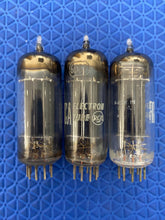 Load image into Gallery viewer, 3 RCA Black Plate 6CG7 6FQ7 Vacuum Tubes With Shields Lot Of Three
