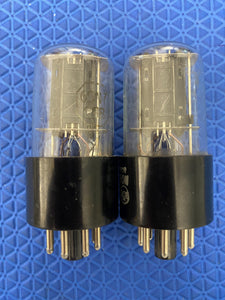 Matched Pair RCA 6SN7 6SN7GTB Black Plate Vacuum Tubes Valves NOS-Testing