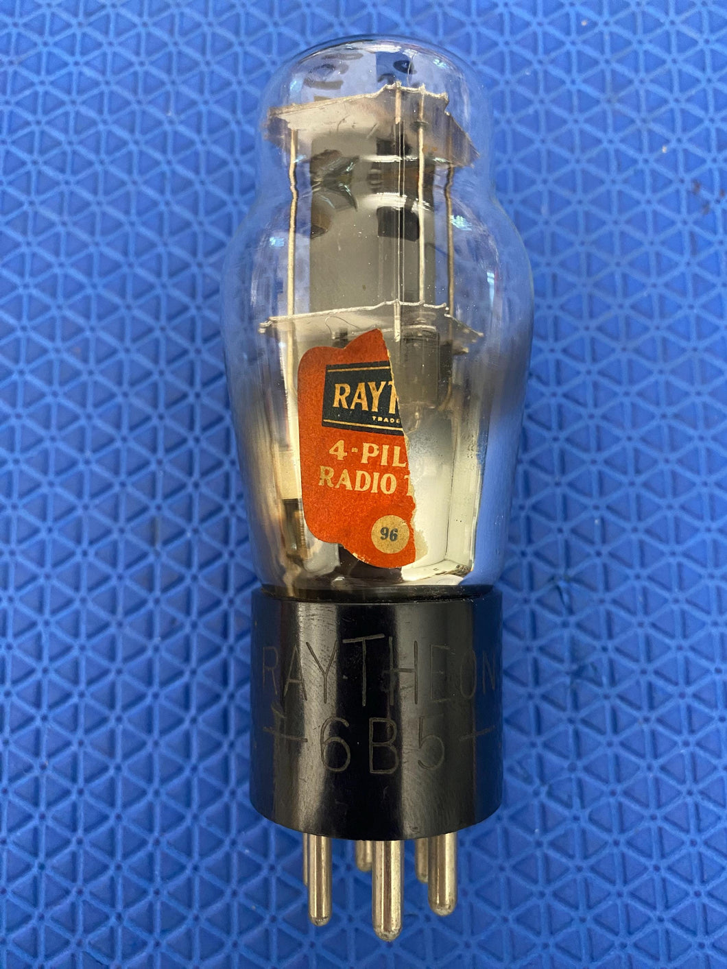 Raytheon 6B5 Vacuum Tube Valve Engraved / Hot-Stamped Base