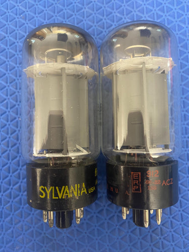 Matched Pair Sylvania 6L6 6L6GC Vacuum Tubes Valves Copper Support Rods NOS-Testing