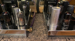 Matched Pair National Union NU Black Glass 6SN7 6SN7GT Vacuum Tubes Valves
