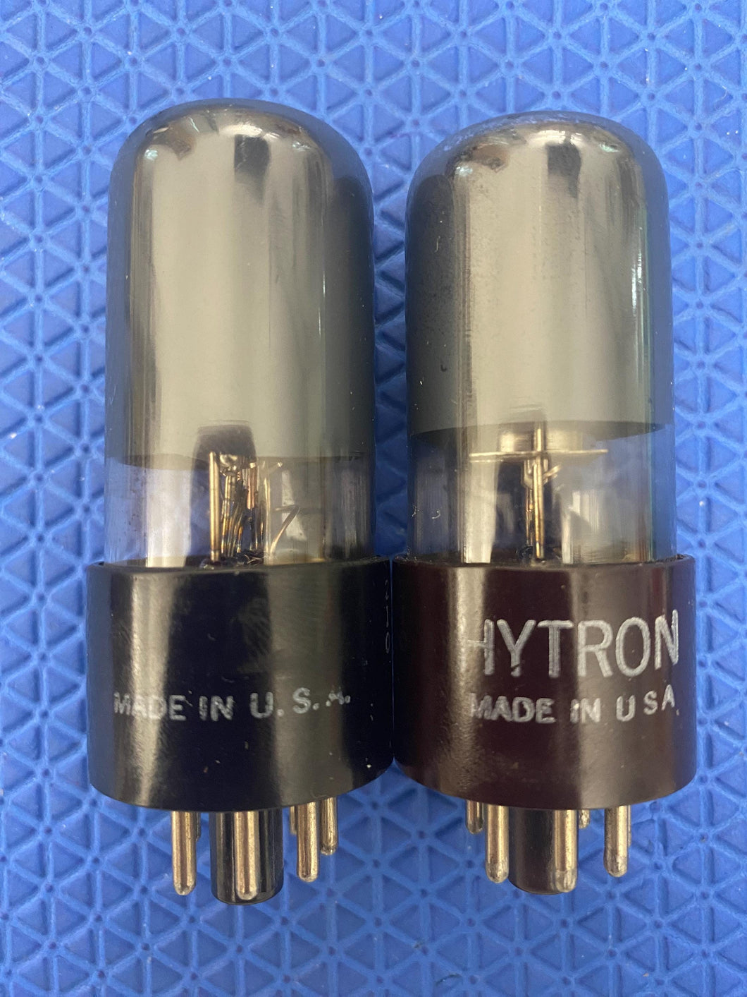 Matched Pair Hytron 6V6 6V6GT Vacuum Tubes Valves Black Glass