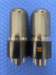 Matched Pair Hytron 6V6 6V6GT Vacuum Tubes Valves Gray Side And Top Glass NOS-Testing