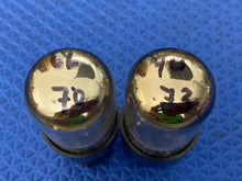 Load image into Gallery viewer, Matched Pair Sylvania 6SN7 6SN7GTB Vacuum Tubes Valves Black Wing Plate Silver Top Chrome Dome
