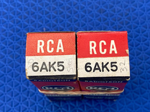 Matched Pair RCA 6AK5 Vacuum Tubes Valves Steel Plate NOS NIB