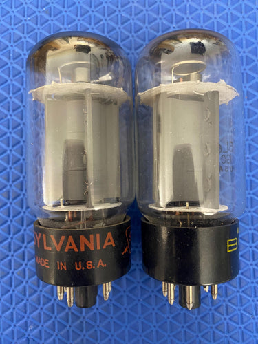 Matched Pair Sylvania Uncle Doug 6L6 6L6GC Vacuum Tubes Valves