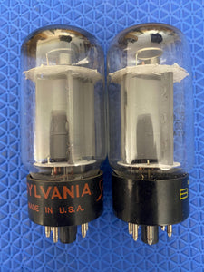 Matched Pair Sylvania Uncle Doug 6L6 6L6GC Vacuum Tubes Valves