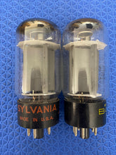 Load image into Gallery viewer, Matched Pair Sylvania Uncle Doug 6L6 6L6GC Vacuum Tubes Valves
