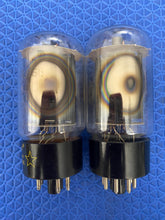 Load image into Gallery viewer, Matched Pair Hytron 6L6 6L6GB Uncle Doug Vacuum Tubes Valves Black Plate
