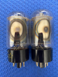 Matched Pair Hytron 6L6 6L6GB Uncle Doug Vacuum Tubes Valves Black Plate