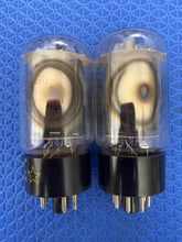 Load image into Gallery viewer, Matched Pair Hytron 6L6 6L6GB Uncle Doug Vacuum Tubes Valves Black Plate
