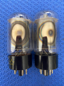 Matched Pair Hytron 6L6 6L6GB Uncle Doug Vacuum Tubes Valves Black Plate