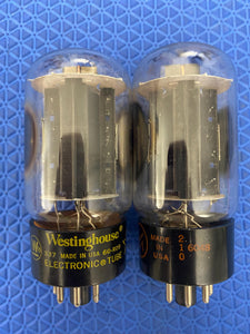 Matched Pair Hytron 6L6 6L6GB Uncle Doug Vacuum Tubes Valves Black Plate