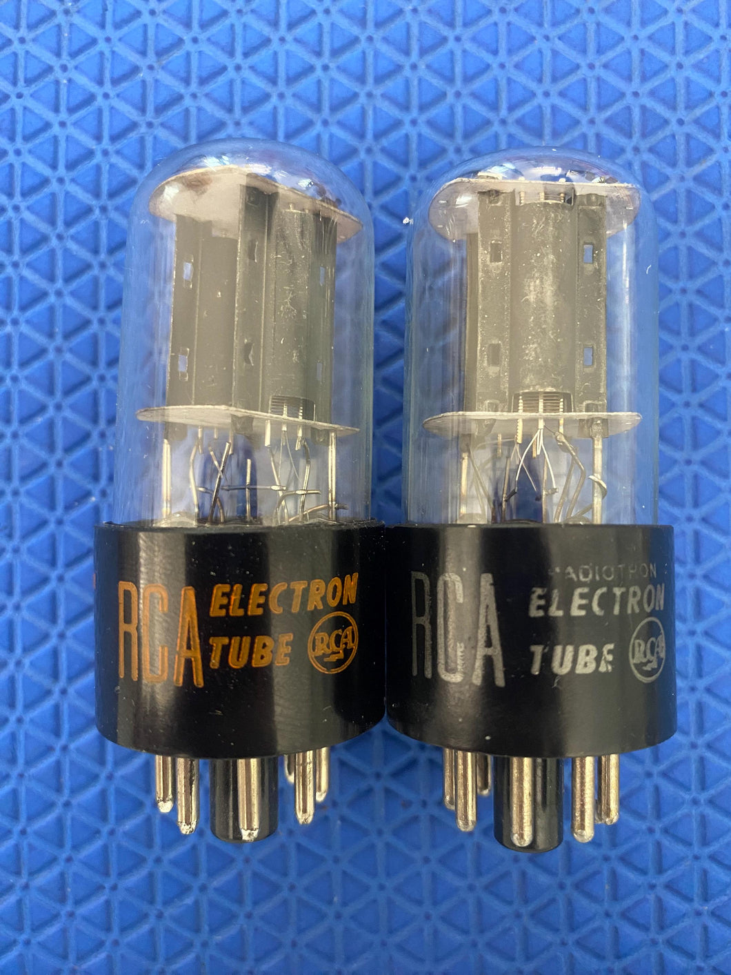 Matched Pair RCA 12SL7 12SL7GT Black Plate Clear Bottle Vacuum Tubes Valves NOS NIB