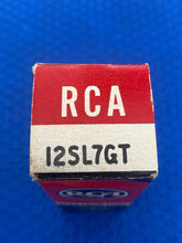 Load image into Gallery viewer, Matched Pair RCA 12SL7 12SL7GT Black Plate Clear Bottle Vacuum Tubes Valves NOS NIB
