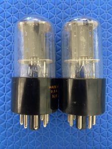 Matched Pair RCA 12SL7 12SL7GT Black Plate Clear Bottle Vacuum Tubes Valves NOS NIB