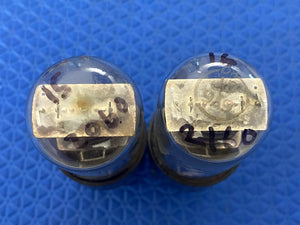 Matched Pair CBS-Hytron 6V6 6V6GT Black Plate Clear Bottle Copper Support Rods Vacuum Tubes Valves