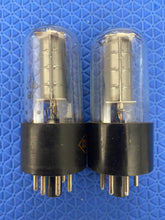 Load image into Gallery viewer, Matched Pair CBS-Hytron 6V6 6V6GT Black Plate Clear Bottle Copper Support Rods Vacuum Tubes Valves
